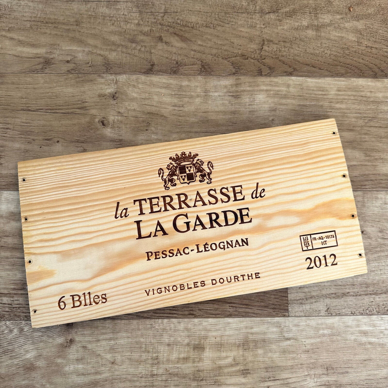 Wine Wood Crate Box Panel Vintage French wall sign Pessac 10022437 - Fleamarketfrance