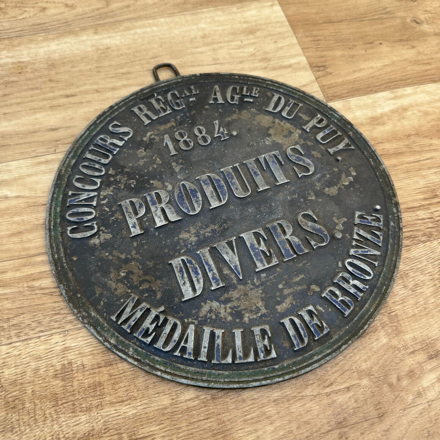 FRENCH VINTAGE AGRICULTURE PLAQUE TROPHY AWARD ANIMALS PRIZE SIGN 1884 0309245 - Fleamarketfrance