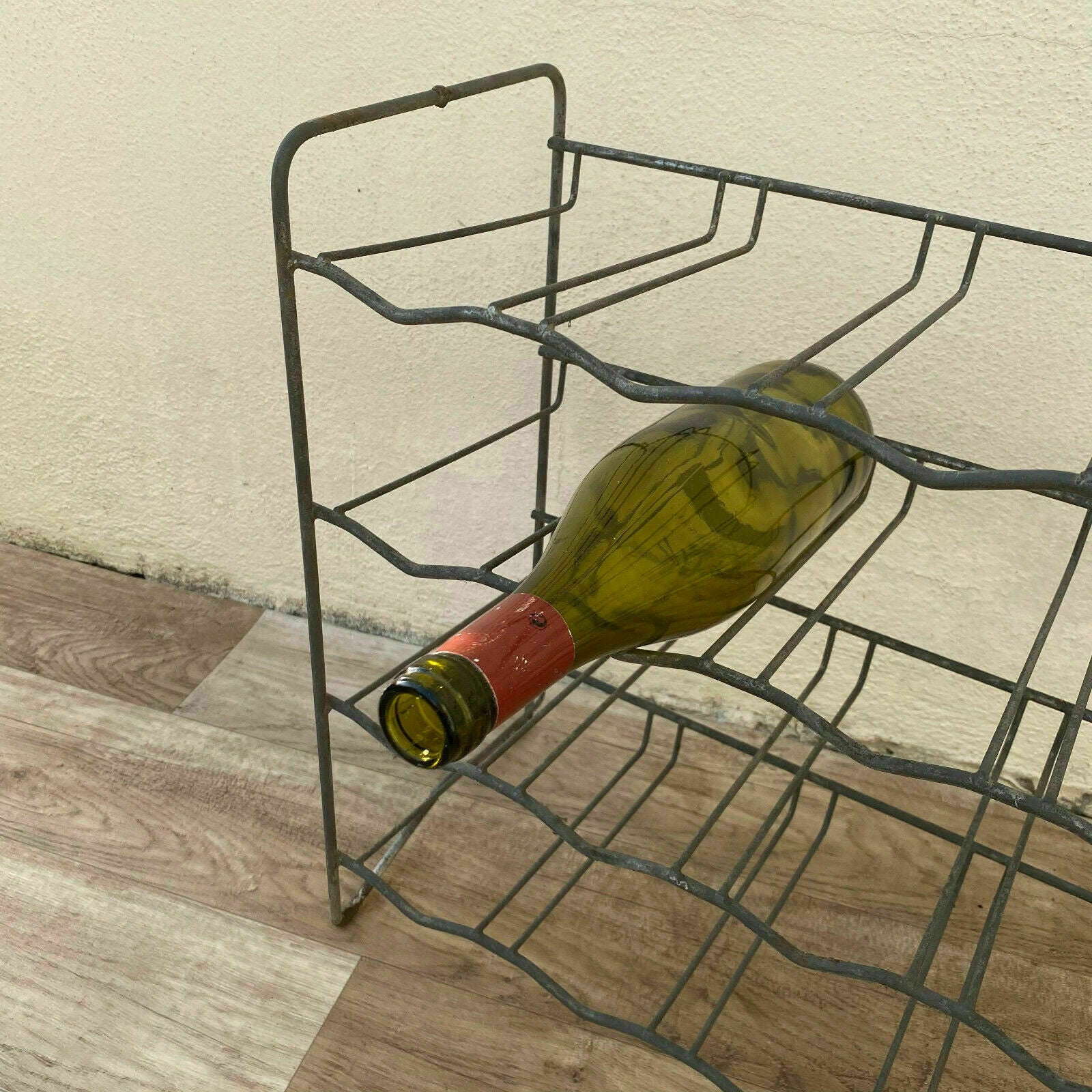 VINTAGE French METAL 20 WINE BOTTLE RACK 1950 old style 16062124 - Fleamarketfrance