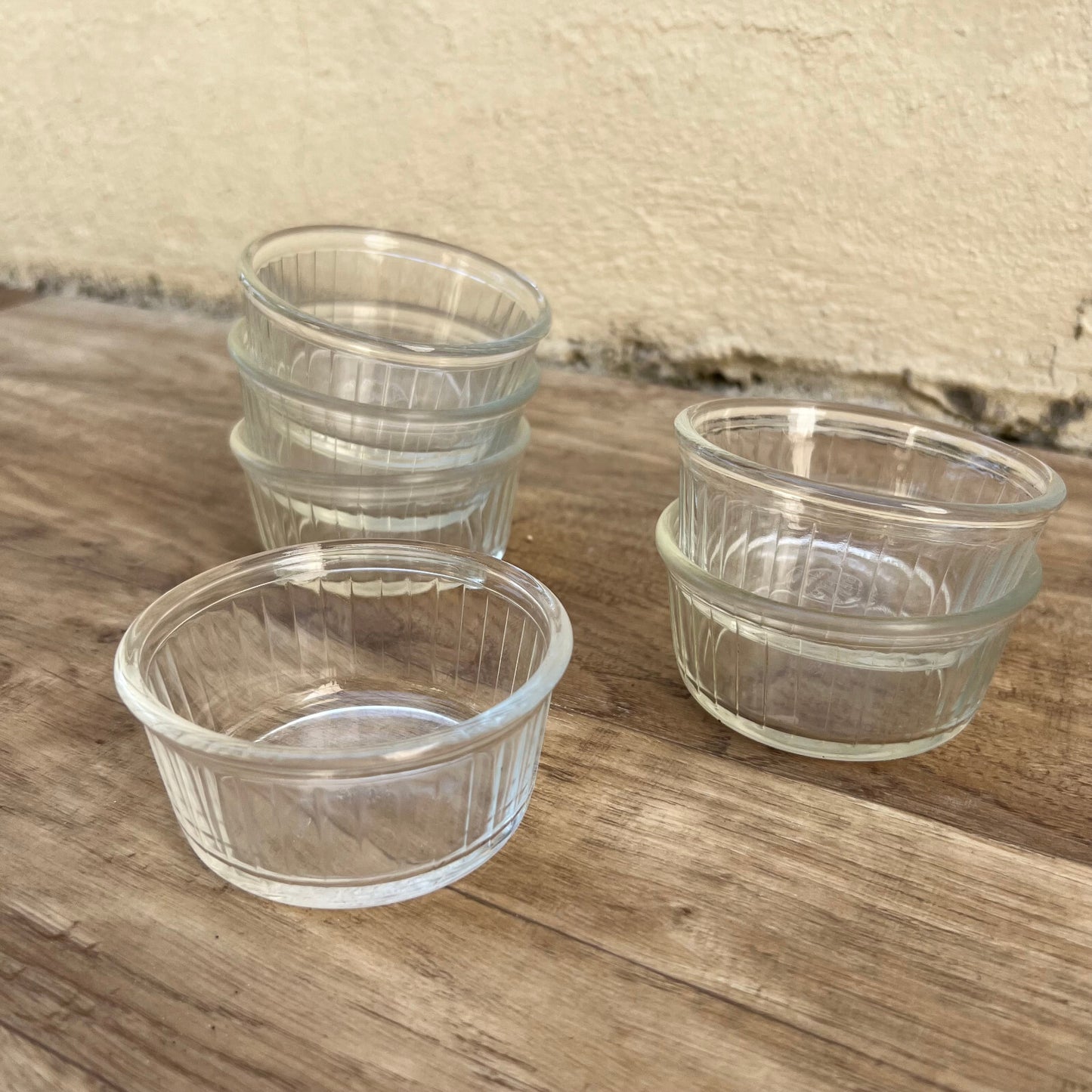 Duralex Ramekins French Clear Glass Vintage Set of 6 Dishes 07062213 Duralex