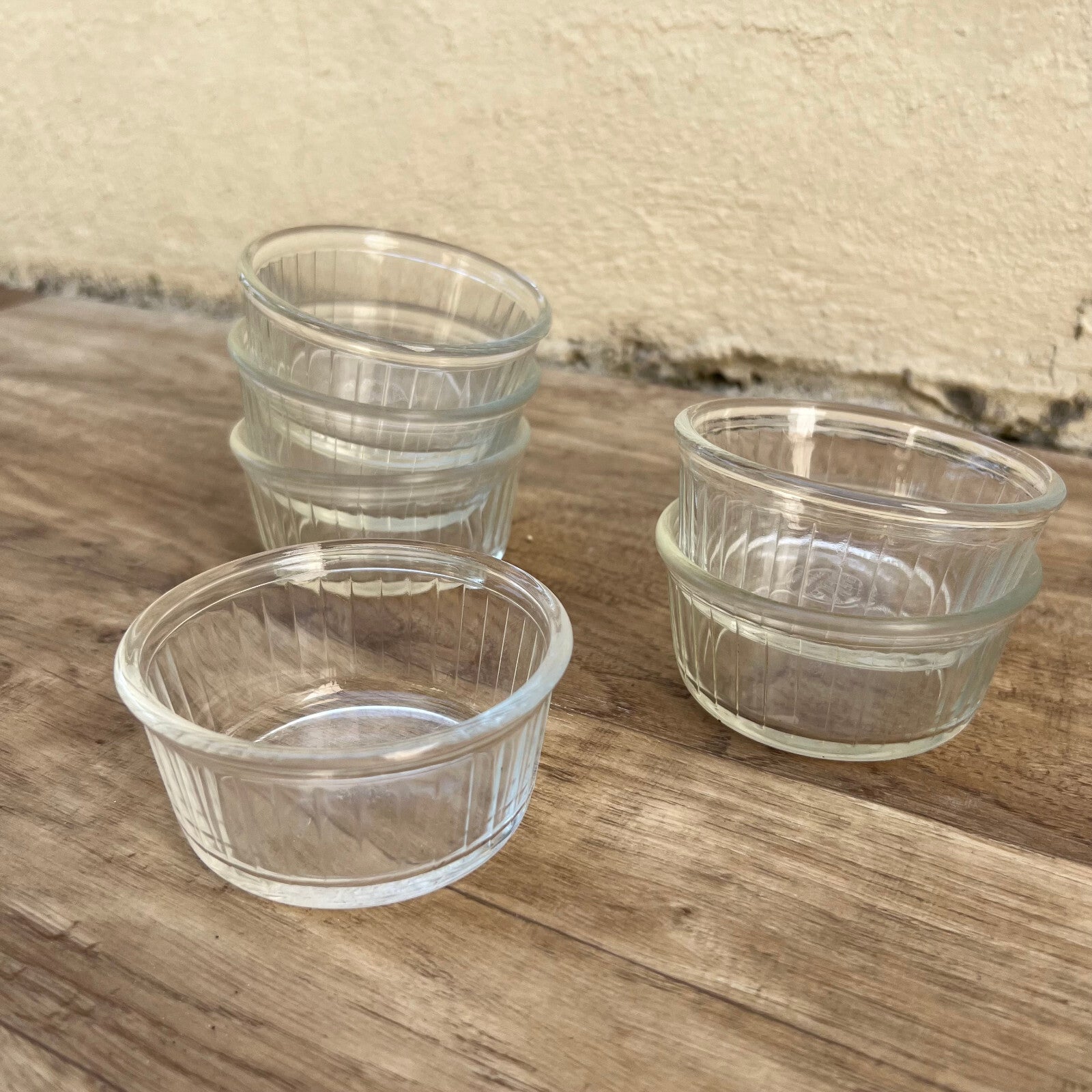 Duralex Ramekins French Clear Glass Vintage Set of 6 Dishes 07062213 Duralex