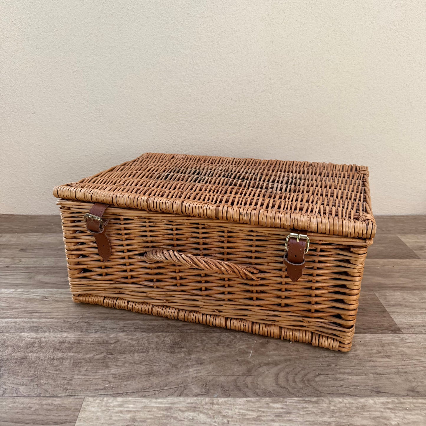 Vintage French Wicker Wicker Picnic Basket Large 1308252* Unbranded