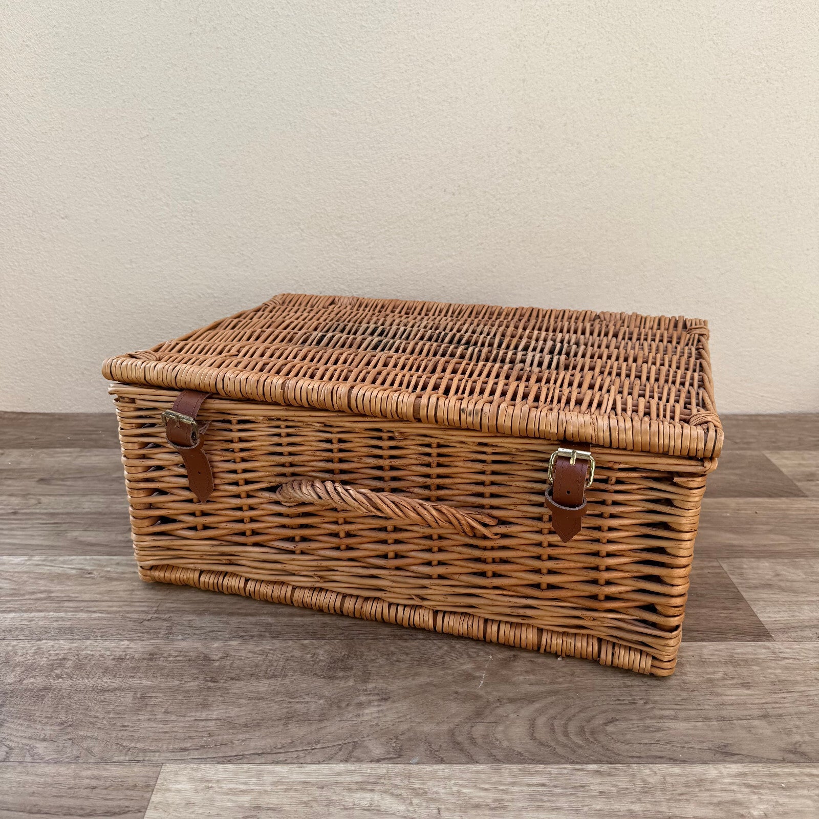 Vintage French Wicker Wicker Picnic Basket Large 1308252* Unbranded