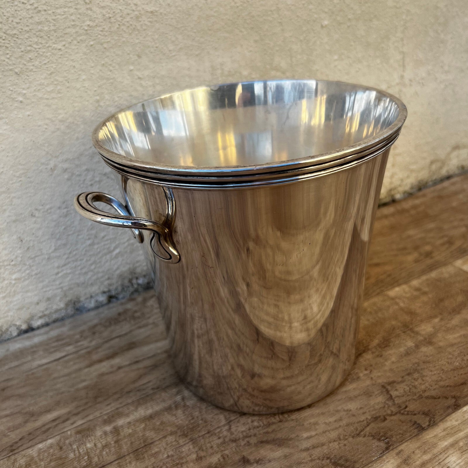 French Silverplate Ice Bucket Champagne Wine Cooler Vintage 1950s 1409248 Fleamarketfrance