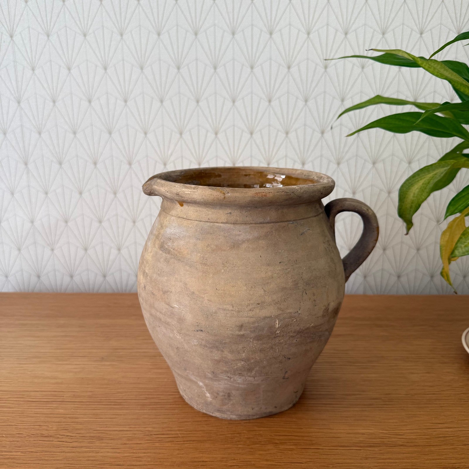French stoneware jug antique earthenware pitcher handmade pottery 23072513 Unmarked