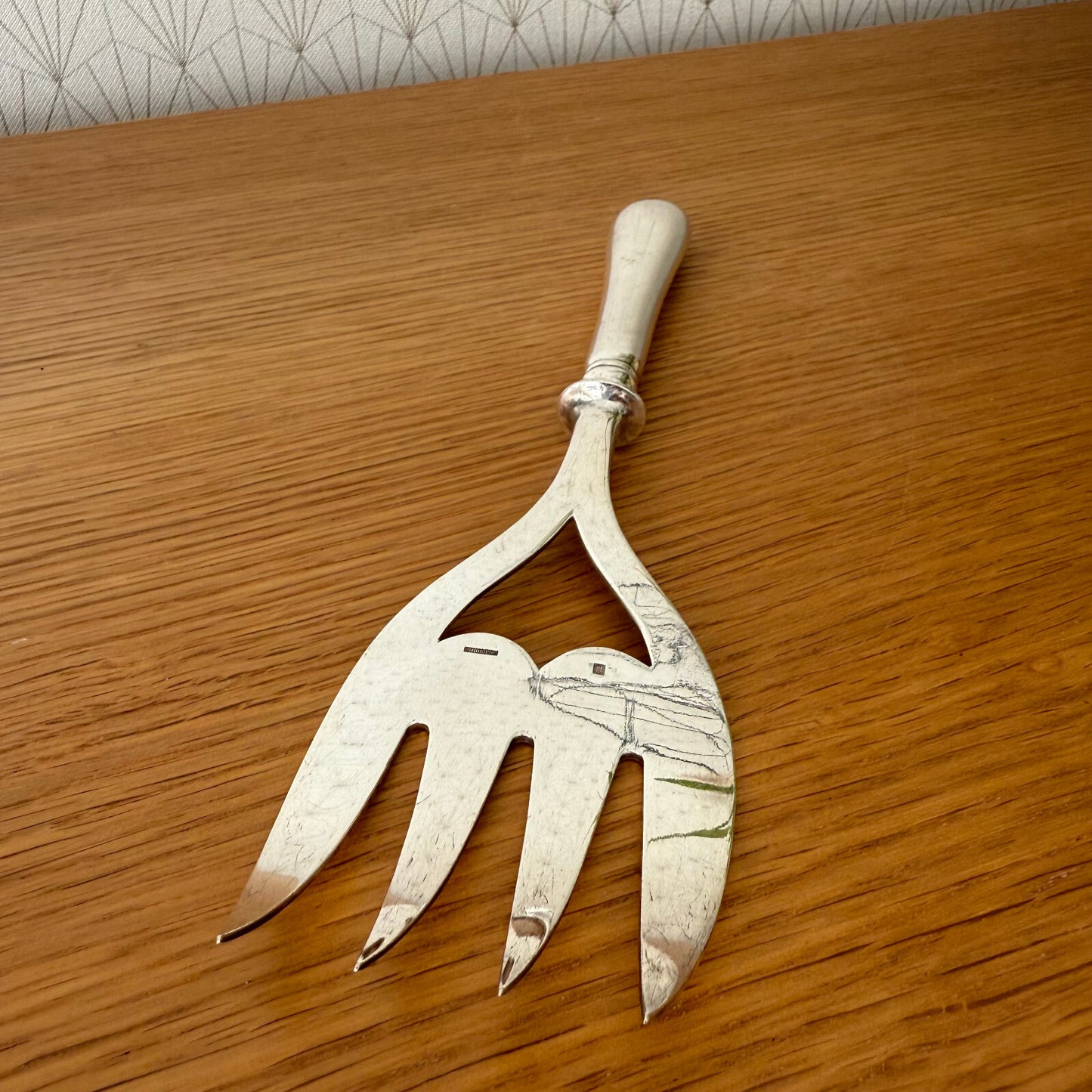 Vintage Christofle French Silver Plated Fish Fork Serving Utensil 19062516 Fleamarketfrance