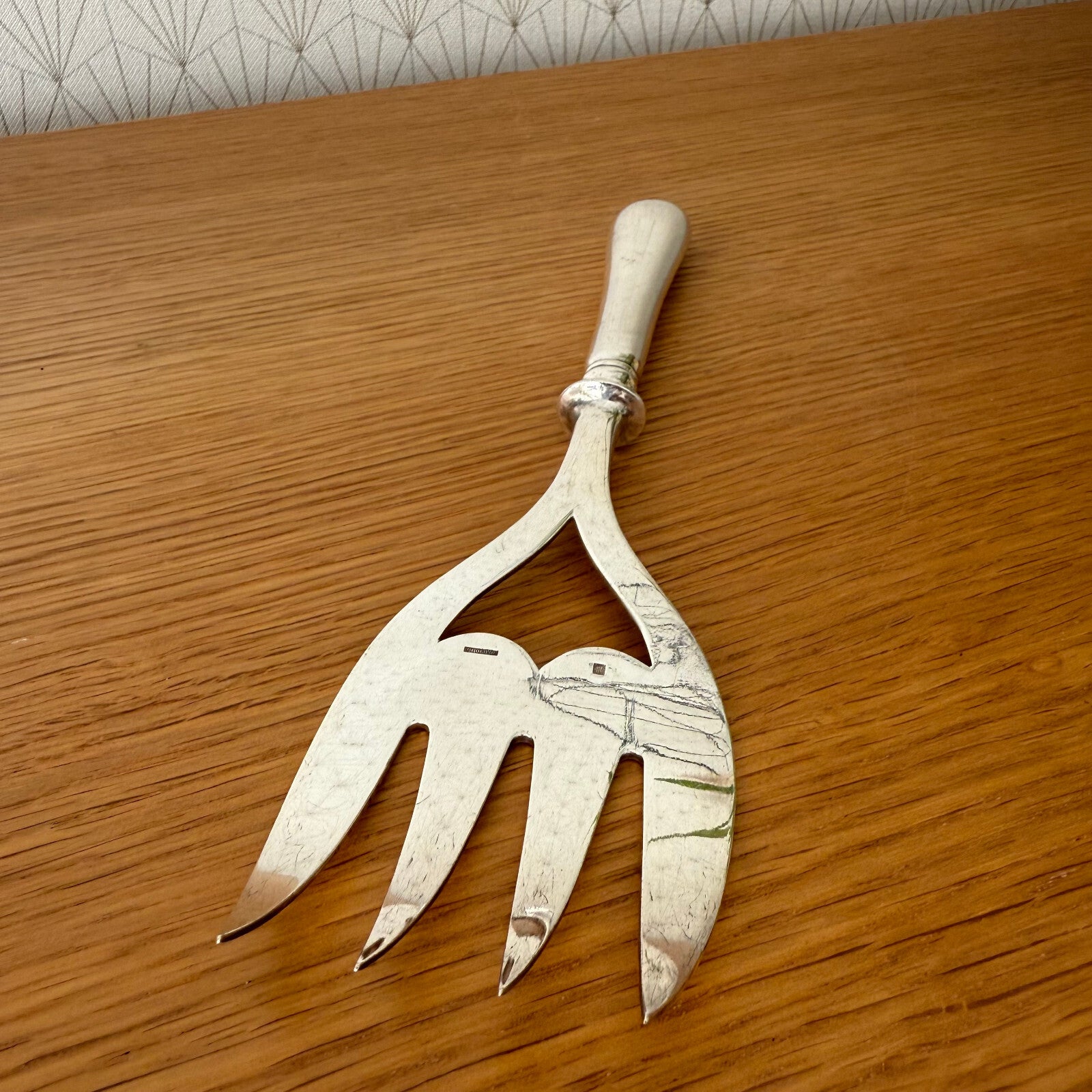 Vintage Christofle French Silver Plated Fish Fork Serving Utensil 19062516 Fleamarketfrance