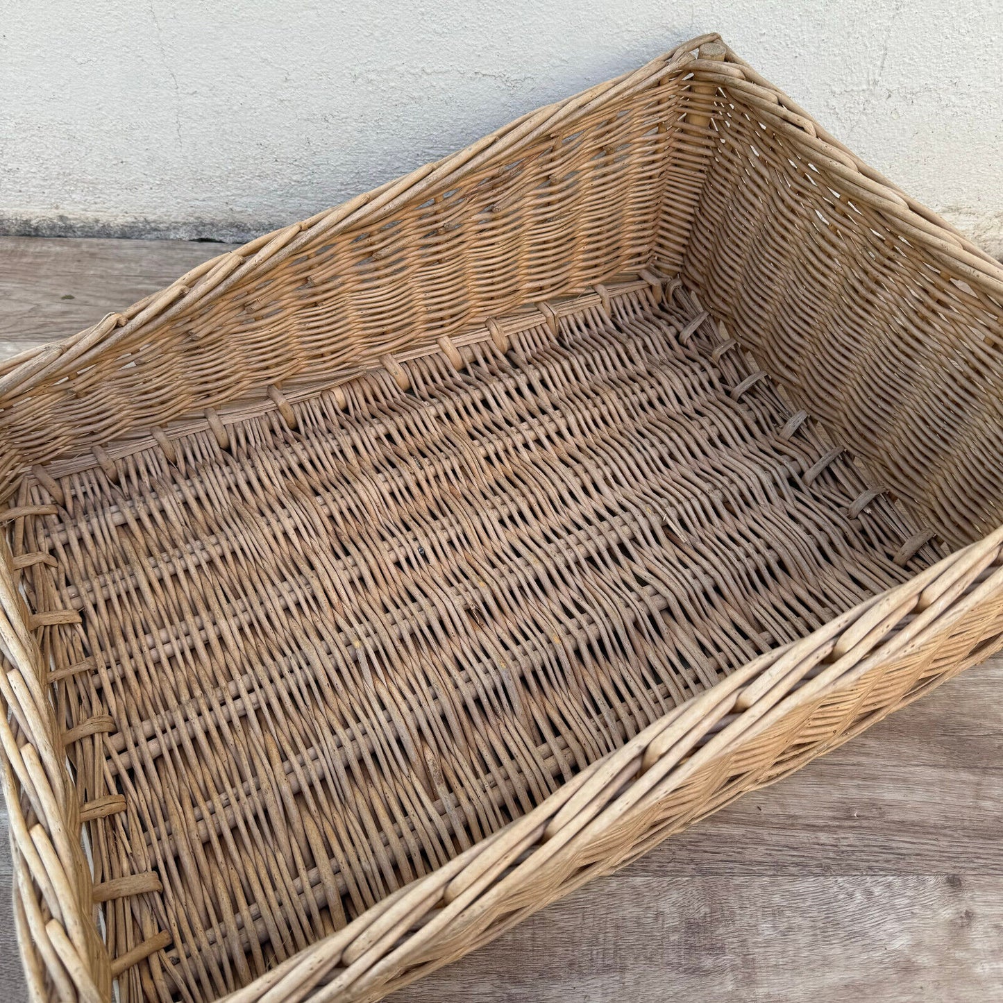 French Wicker Basket Vintage rattan bakery display bread 03092414 - Fleamarketfrance