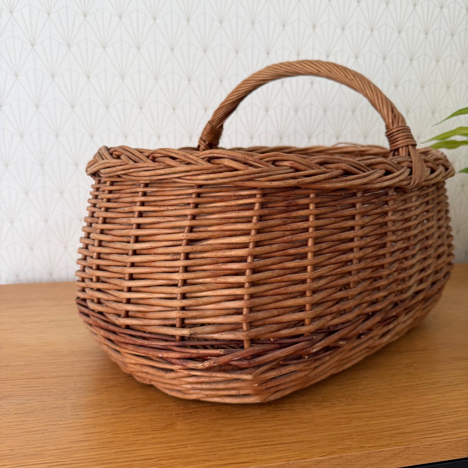French Wicker Basket Market Shopping Rattan Weave Handmade Vintage 2505265 Fleamarketfrance