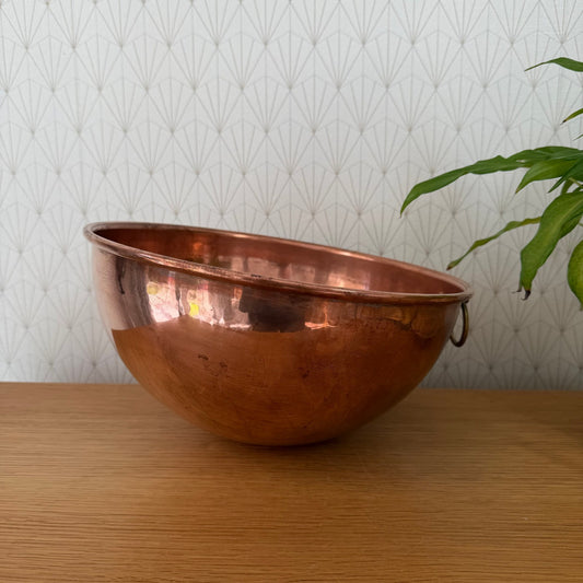 Vintage Large Copper French Mixing Bowl Cul de Poule FRANCE CHEF 111259