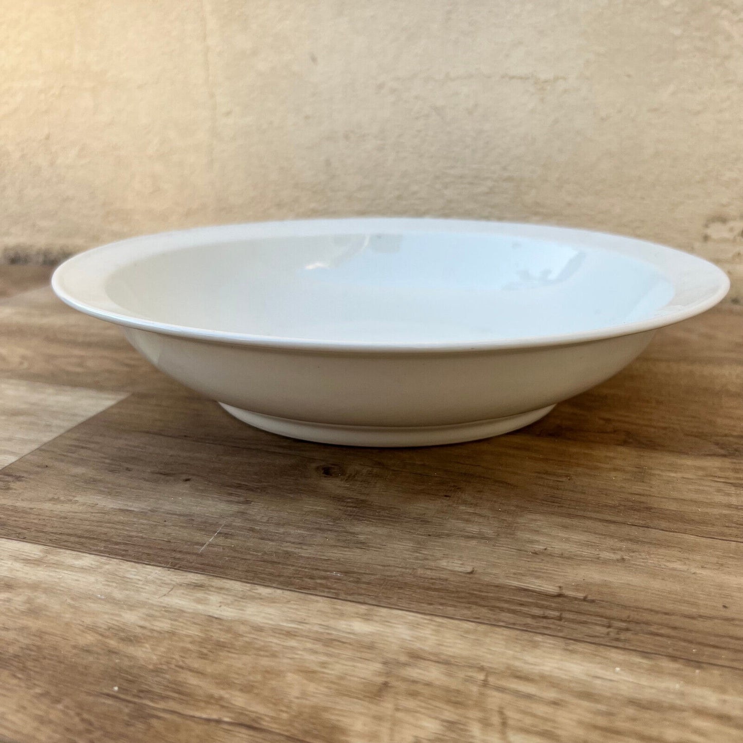 Vintage White Ironstone Bowl fruits Patina Unmarked French Farmhouse 2609227 - Fleamarketfrance