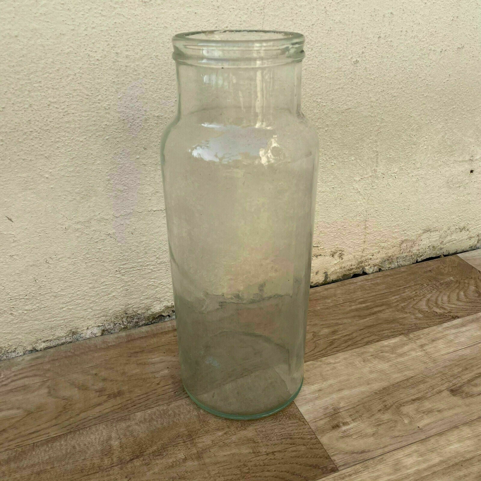 Antique French Glass Bottle 19th Century Apothecary Vessel Clear 0107215 Lalique
