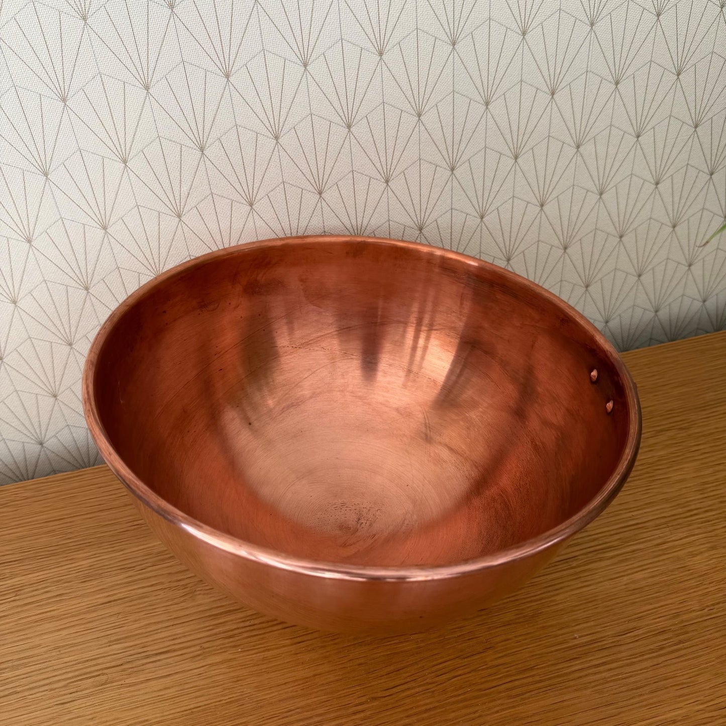 Antique Copper French Mixing Bowl Cul de Poule France VILLEDIEU Chef 1302269 Antique
