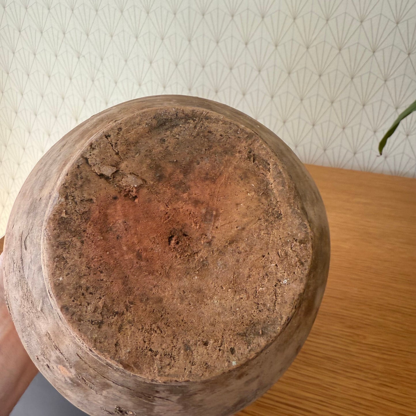 French Confit Pot Antique Glazed Terra Cotta Vessel 22cm Vase 1101254 Unmarked