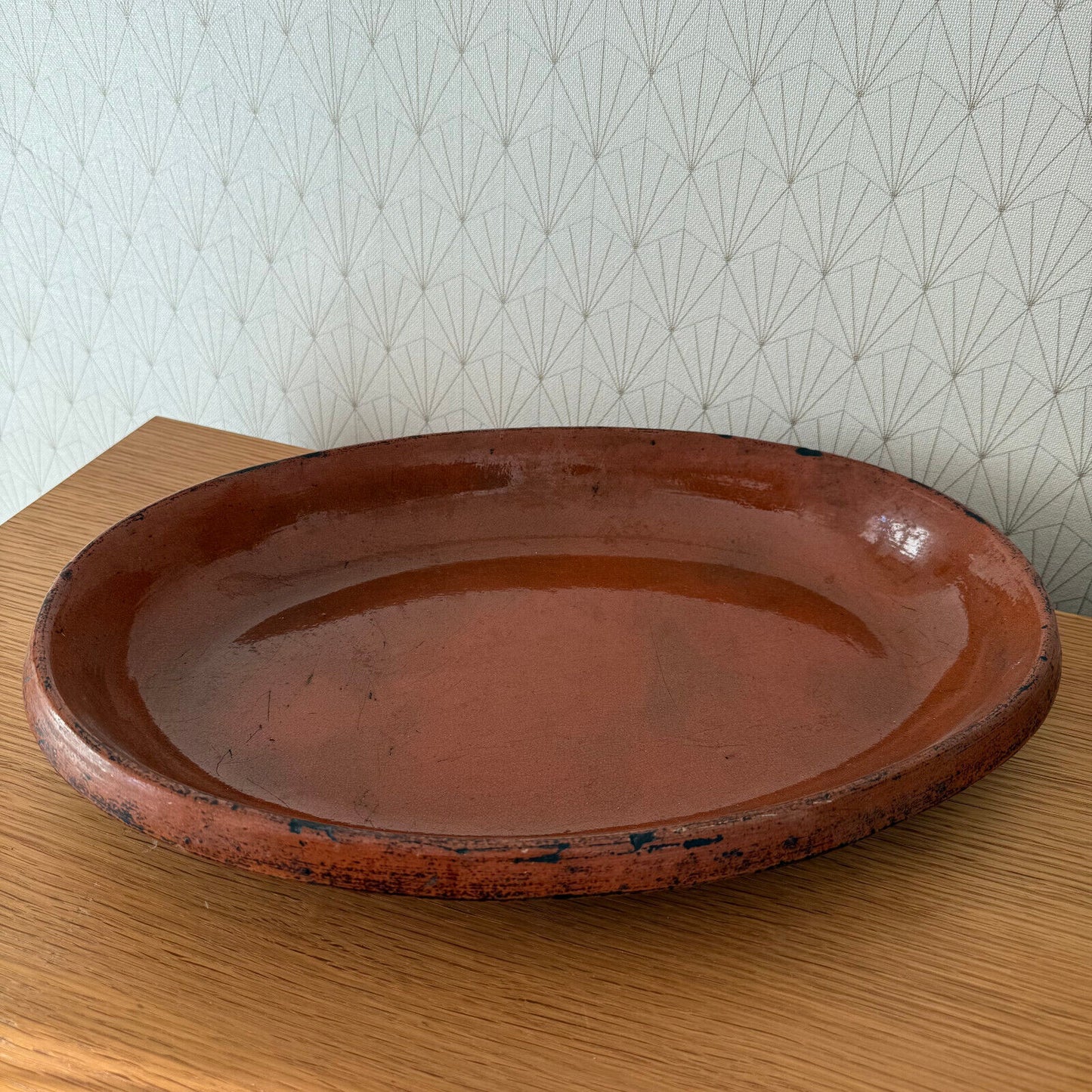 Vintage France Handmade French Bakeware 17 3/4 terrine plate gratin oval 0301242 Fleamarketfrance
