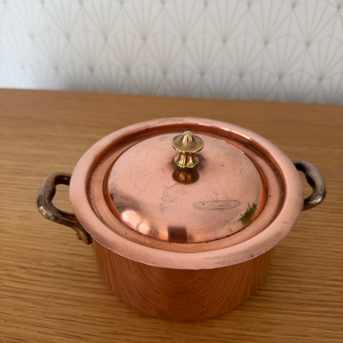 Set of 2 Made in France French stock pots Copper Cookware  Villedieu 0910253