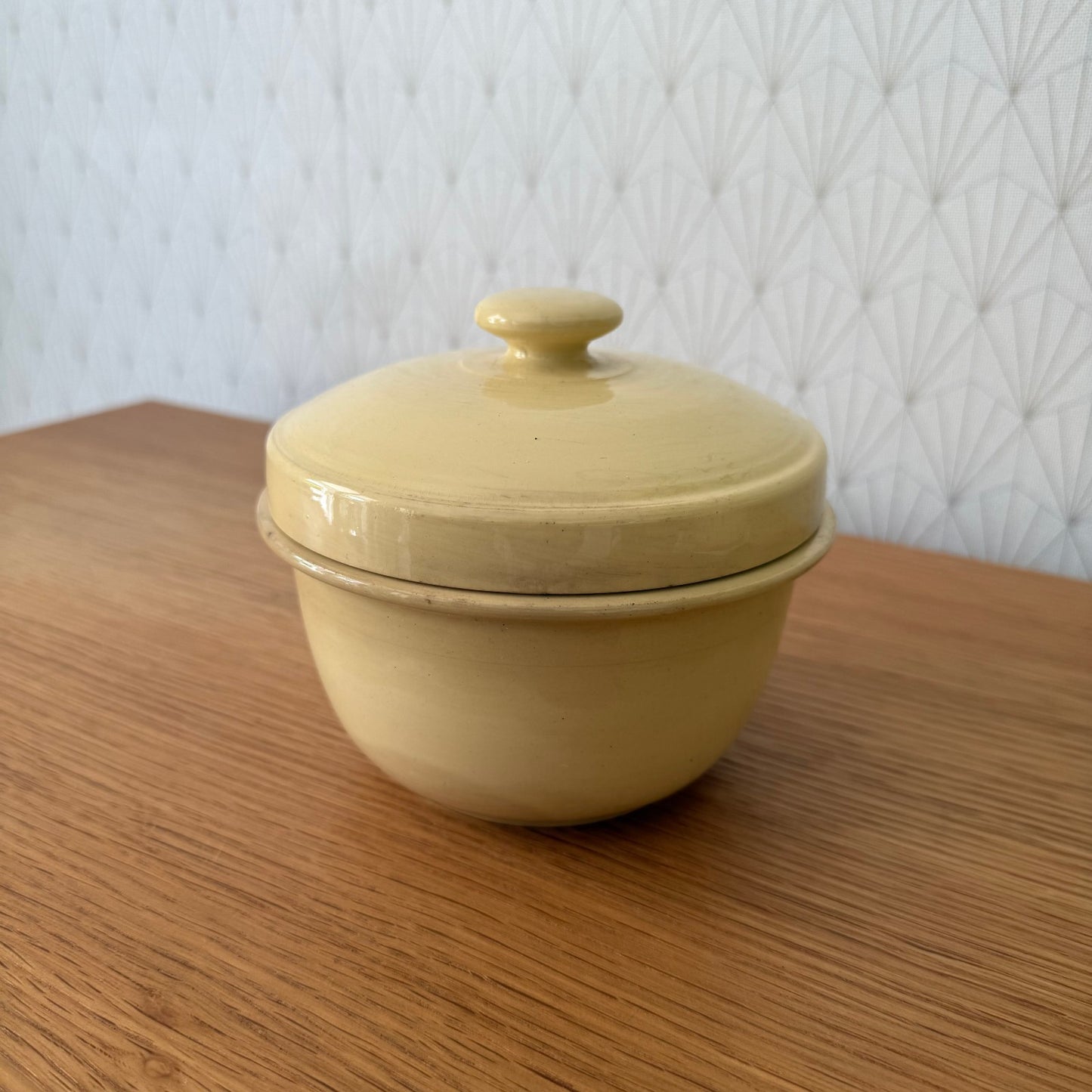 French Ceramic Terrine Sarreguemines Yellow Foie Gras Pot Vintage 23072512 Unmarked