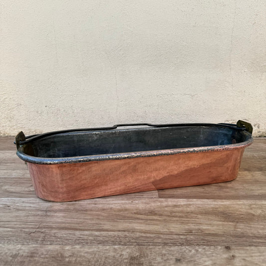 French Copper Fish Kettle Poacher Steamer Villedieu Antique 13082513* Fleamarketfrance