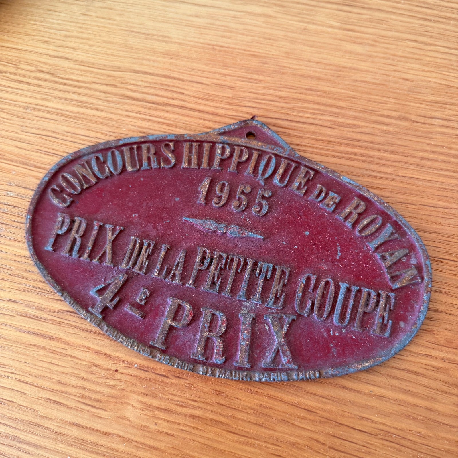 French Vintage Horse Racing Trophy Plaque 1955 Concours Hippique 08022611 Fleamarketfrance