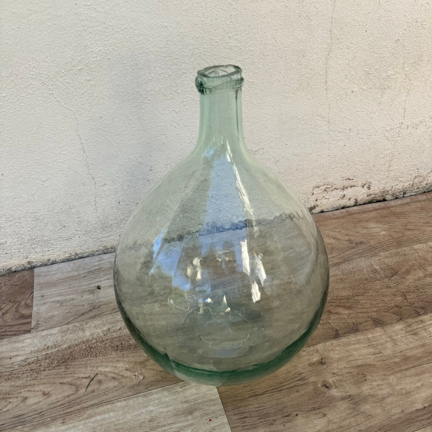 Old French clear glass Dame Jeanne Demi John Bottle bonbonne 1006247 - Fleamarketfrance