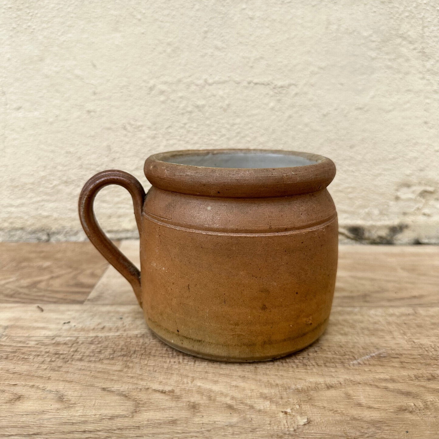 FRENCH VINTAGE confit jug mug cup glazed brown  stoneware 1105239 - Fleamarketfrance