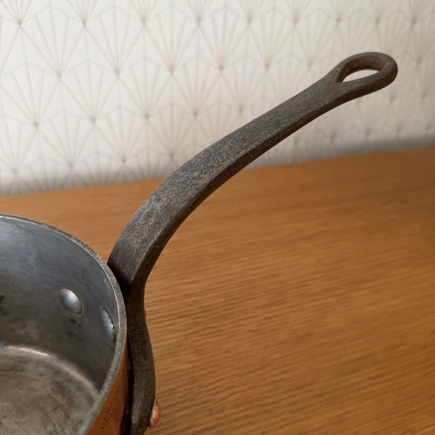 Vintage French E.Dehillerin Paris Hammered Copper Saucepan Tin Lined 1606263 Unbranded