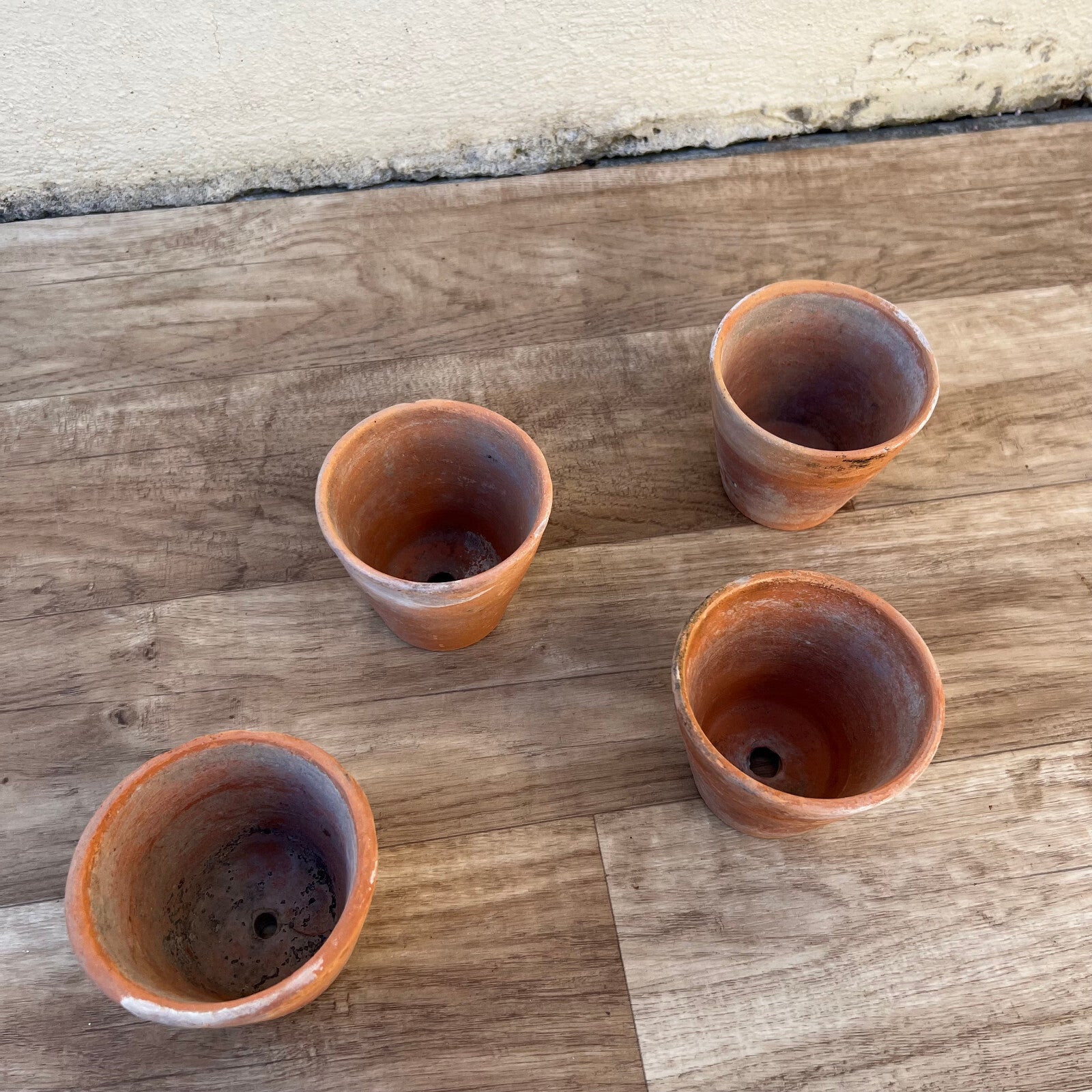 French Terracotta Pots Set 4 Vintage Planters Terra Cotta 60s 10122215 Fleamarketfrance
