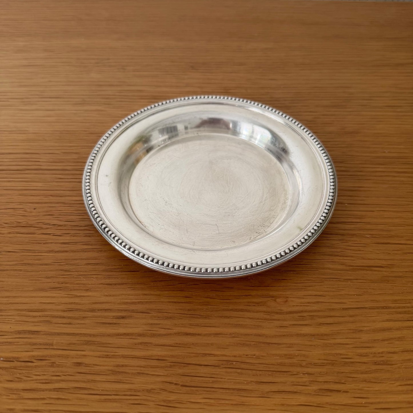 Christofle Gallia Silverplate Pearl Beaded Wine Coaster France 26072610 ercuis