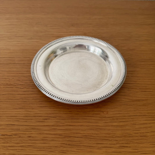 Christofle Gallia Silverplate Pearl Beaded Wine Coaster France 26072610 ercuis
