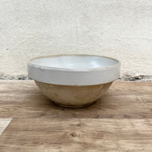 Vintage French Stoneware Mixing Bowl 8.25" Ceramic Salad Terrine 11072210 Fleamarketfrance