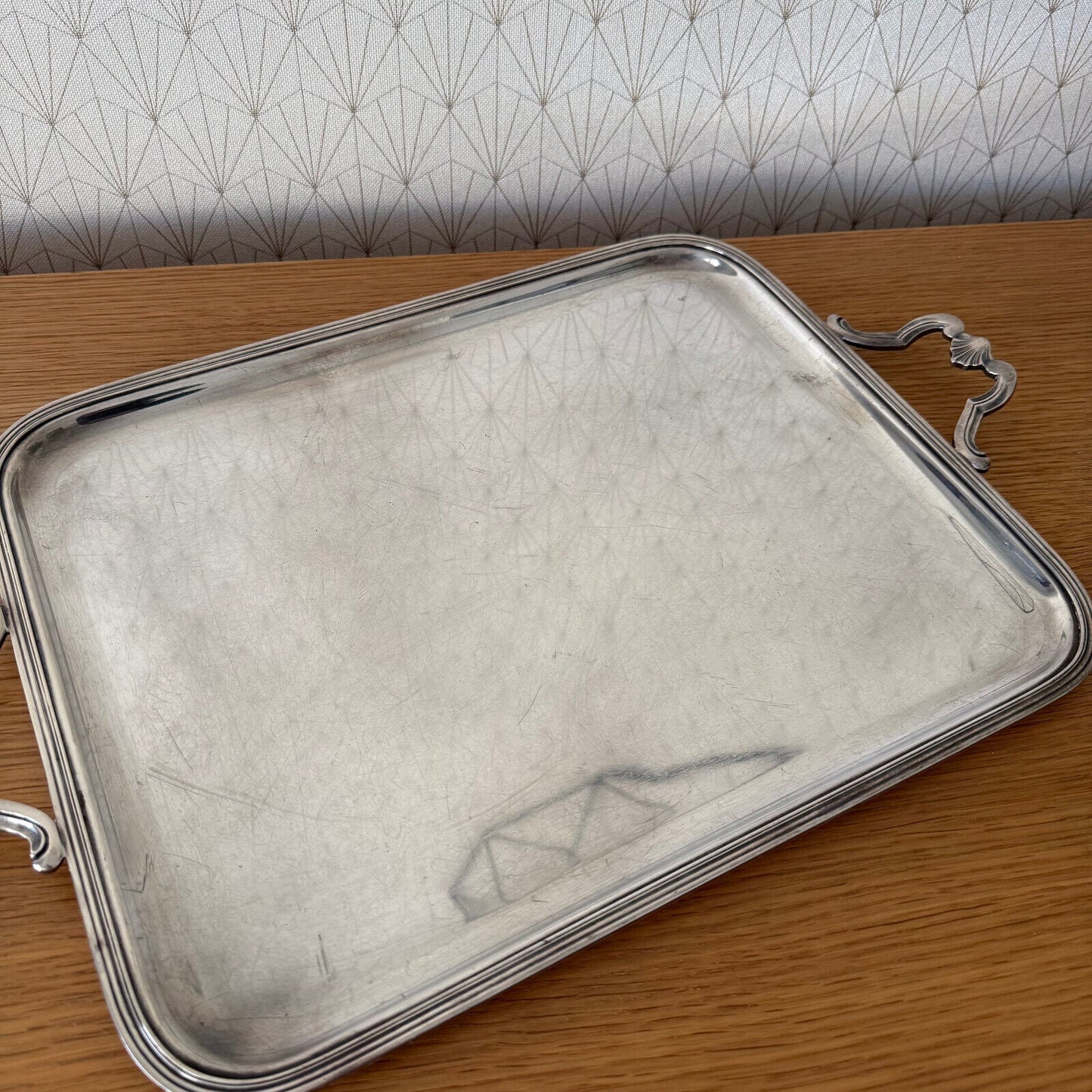VINTAGE CHRISTOFLE PARIS SILVER PLATED RECTANGLE SERVING TRAY GALLIA 0324252 Christofle