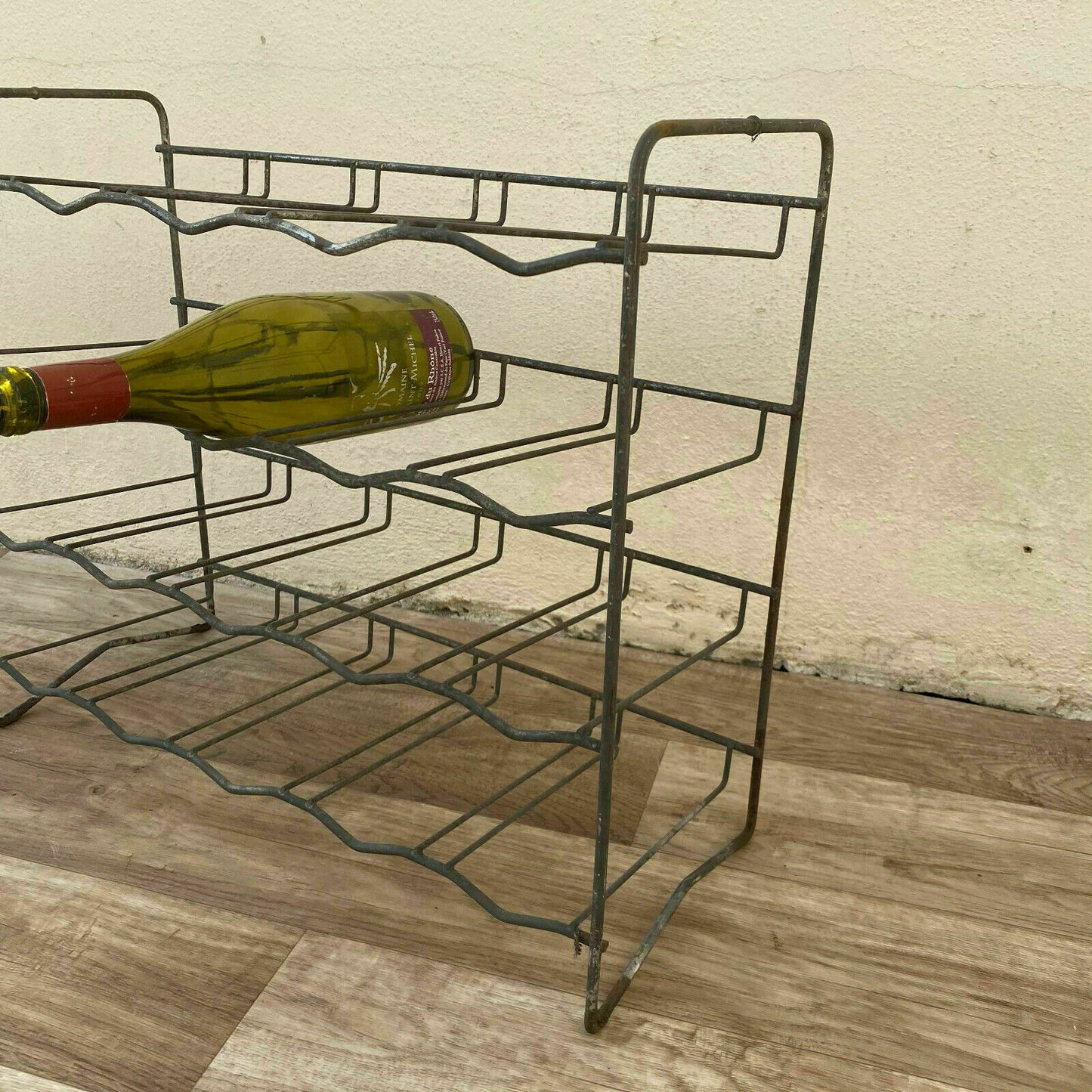 VINTAGE French METAL 20 WINE BOTTLE RACK 1950 old style 16062126 - Fleamarketfrance