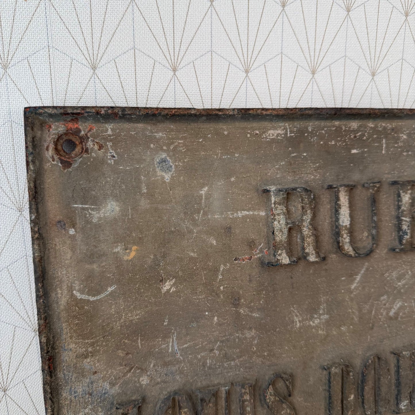Antique French Cast Iron Street Sign Rue Louis Dornier 0107268 Fleamarketfrance