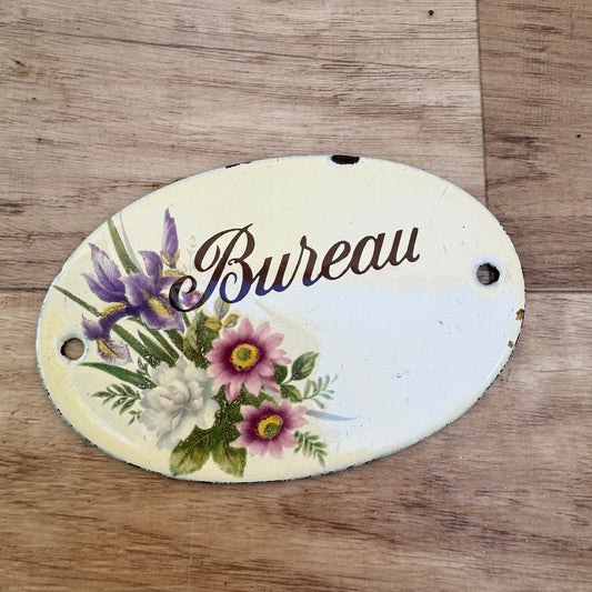 French Bureau Plaque Vintage Enamel Door Sign Office Decor 18102317 Unbranded