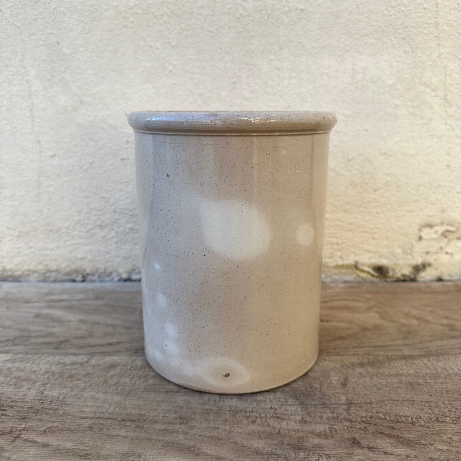 HANDMADE GLAZED WHTIE GREY ANTIQUE FRENCH CONFIT POT SMALL TERRACOTTA 2202235 Unmarked