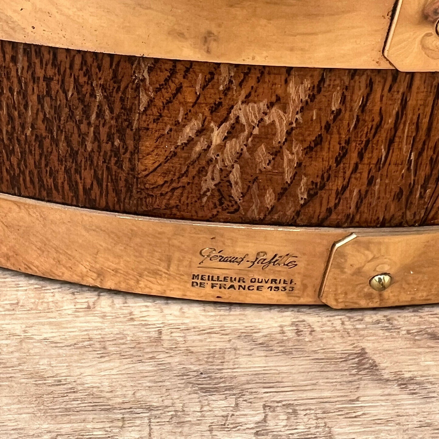 Vintage French Champagne Ice Bucket Cooler Made France WOOD BRASS 23042219 - Fleamarketfrance