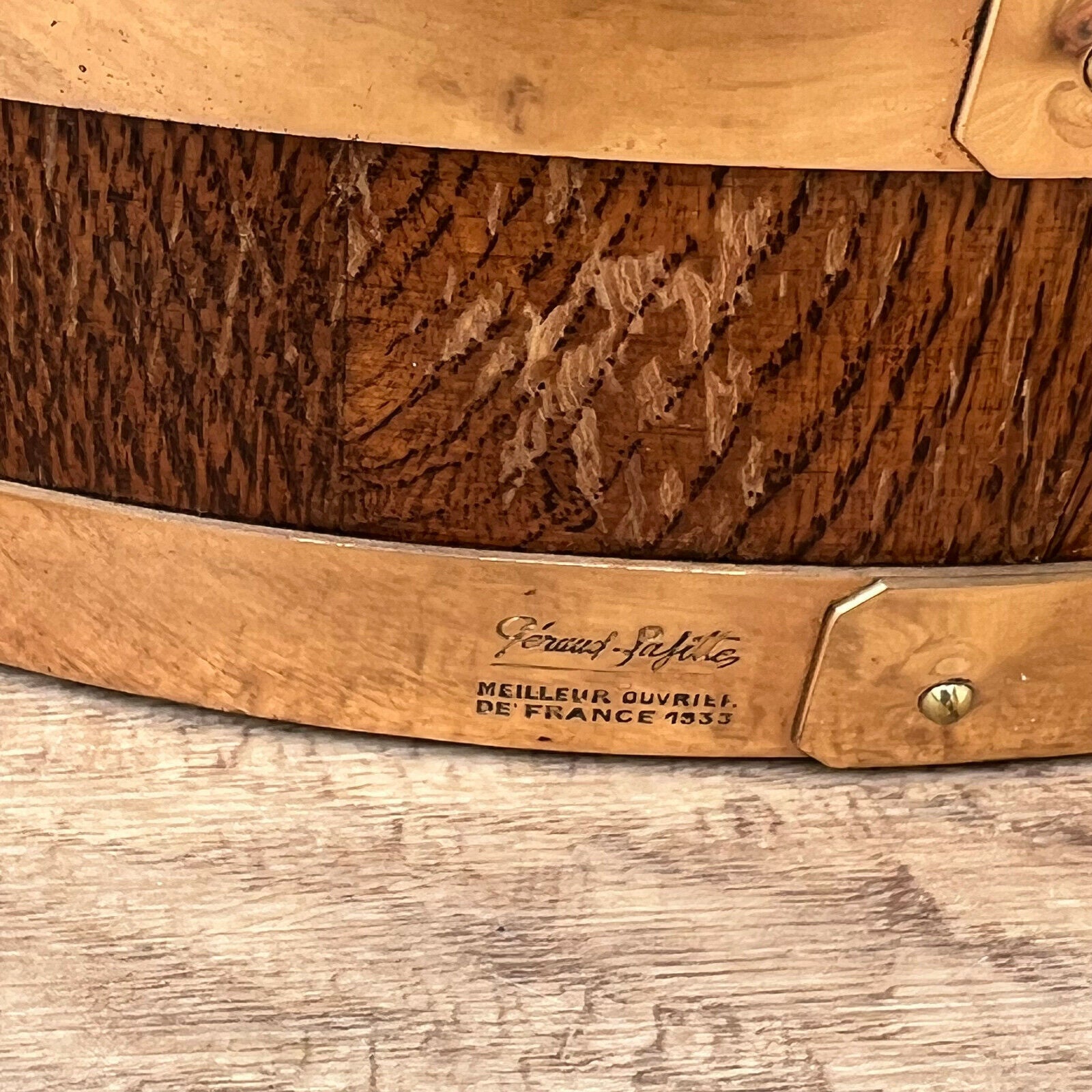 Vintage French Champagne Ice Bucket Cooler Made France WOOD BRASS 23042219 - Fleamarketfrance