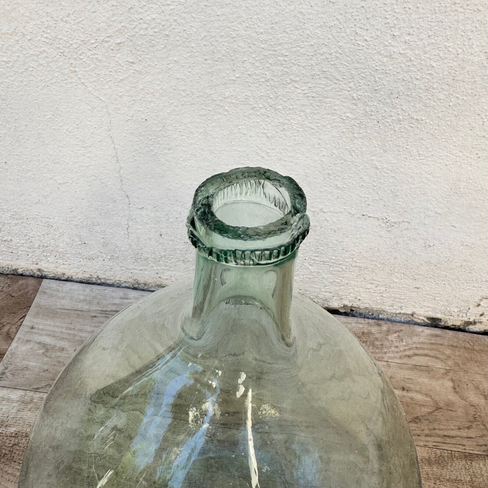 Old French clear glass Dame Jeanne Demi John Bottle bonbonne 1006247 - Fleamarketfrance