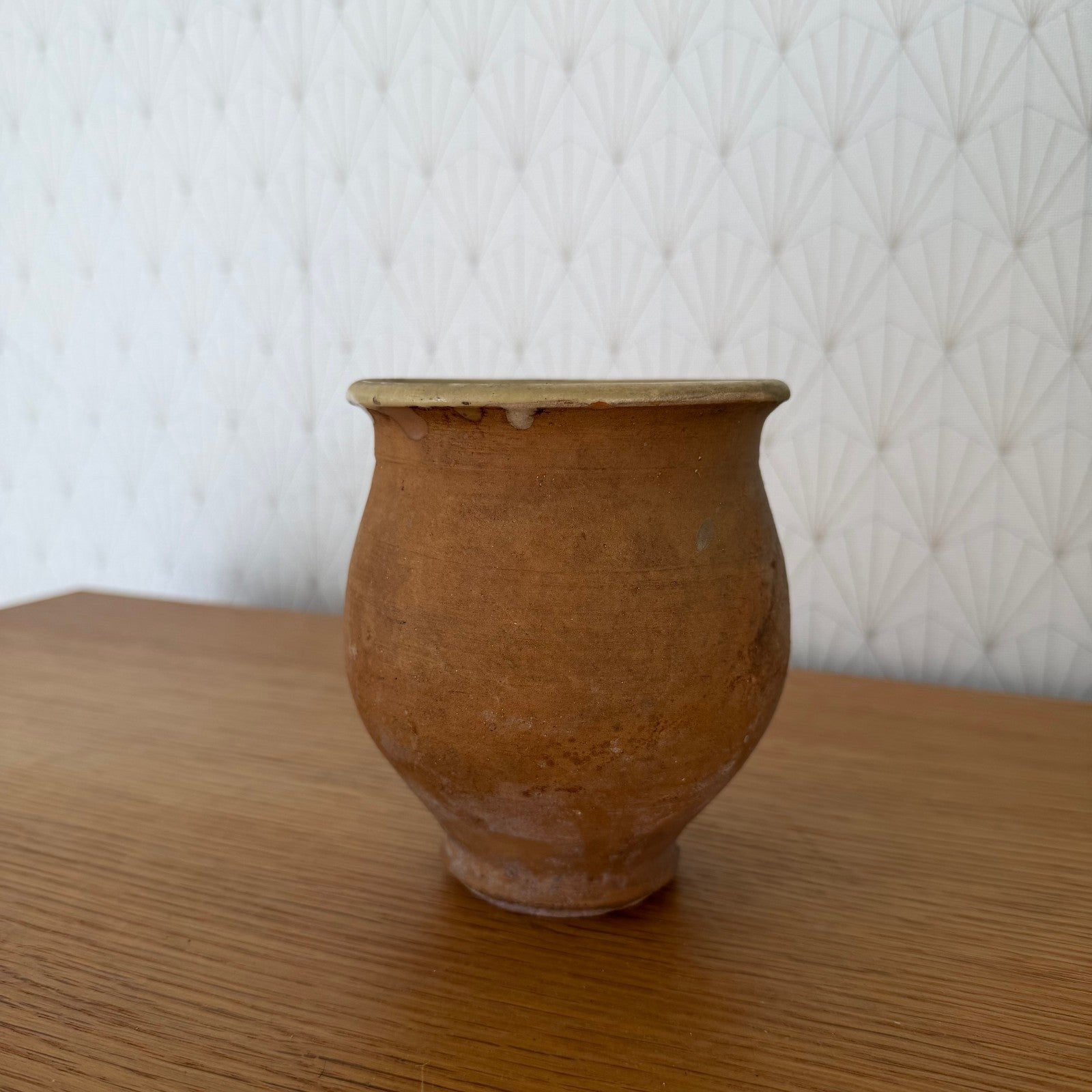 Antique French Terracotta Honey Pot Brown Glazed Jar Circa 1900 20102513 Unmarked
