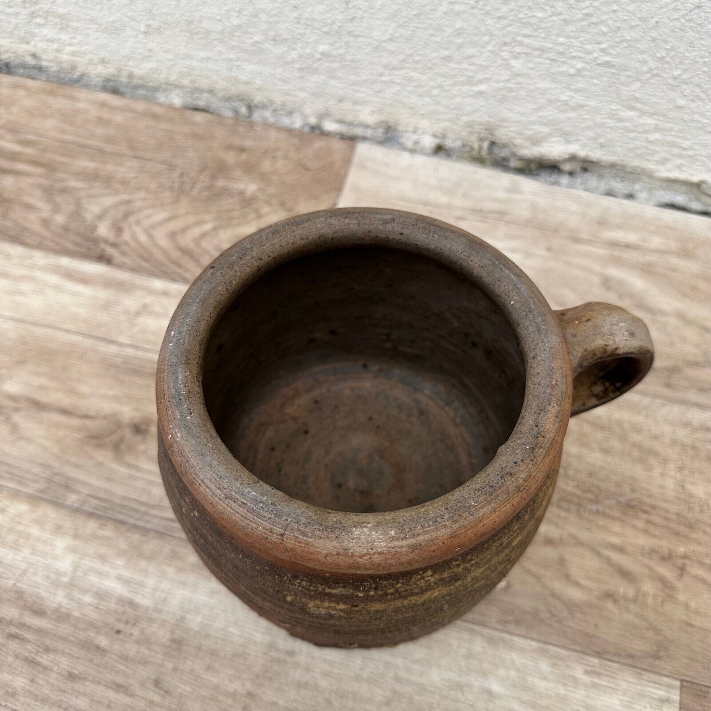 FRENCH VINTAGE confit jug mug cup glazed brown  stoneware 1105238 - Fleamarketfrance