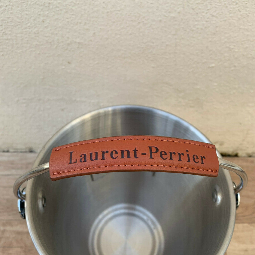 Vintage Laurent Perrier Champagne Ice Bucket Chrome Leather Handle 2711251 Laurent-Perrier