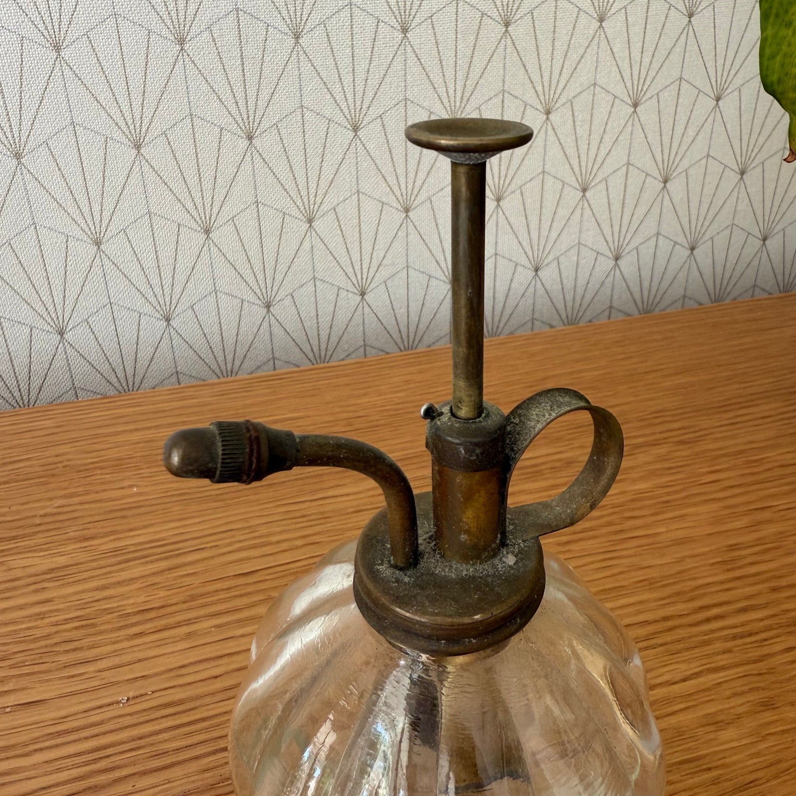 French Vaporiser Glass Ribbed Brass Top Vintage Plants 1907253 Fleamarketfrance