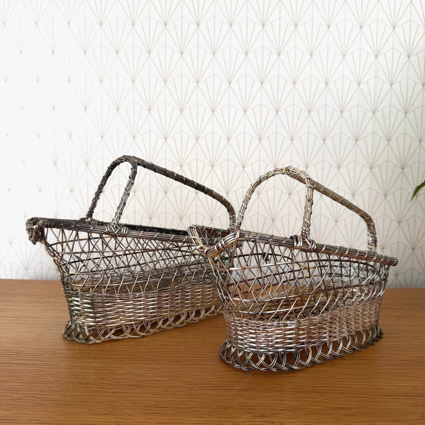 vintage french wine metal basket bottle holder serving rustic 2110252