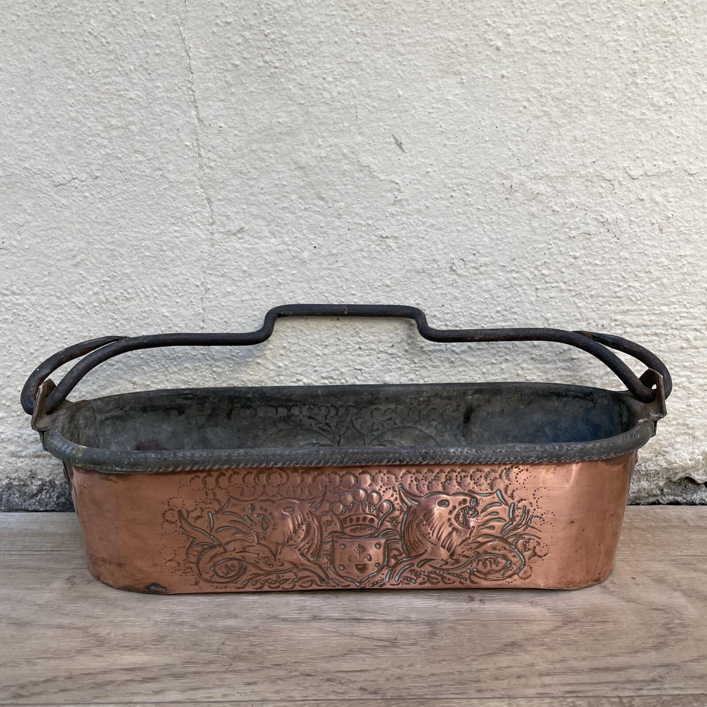 Antique French Copper Fish Poacher Decorative Engraved Planter 1501259 Fleamarketfrance