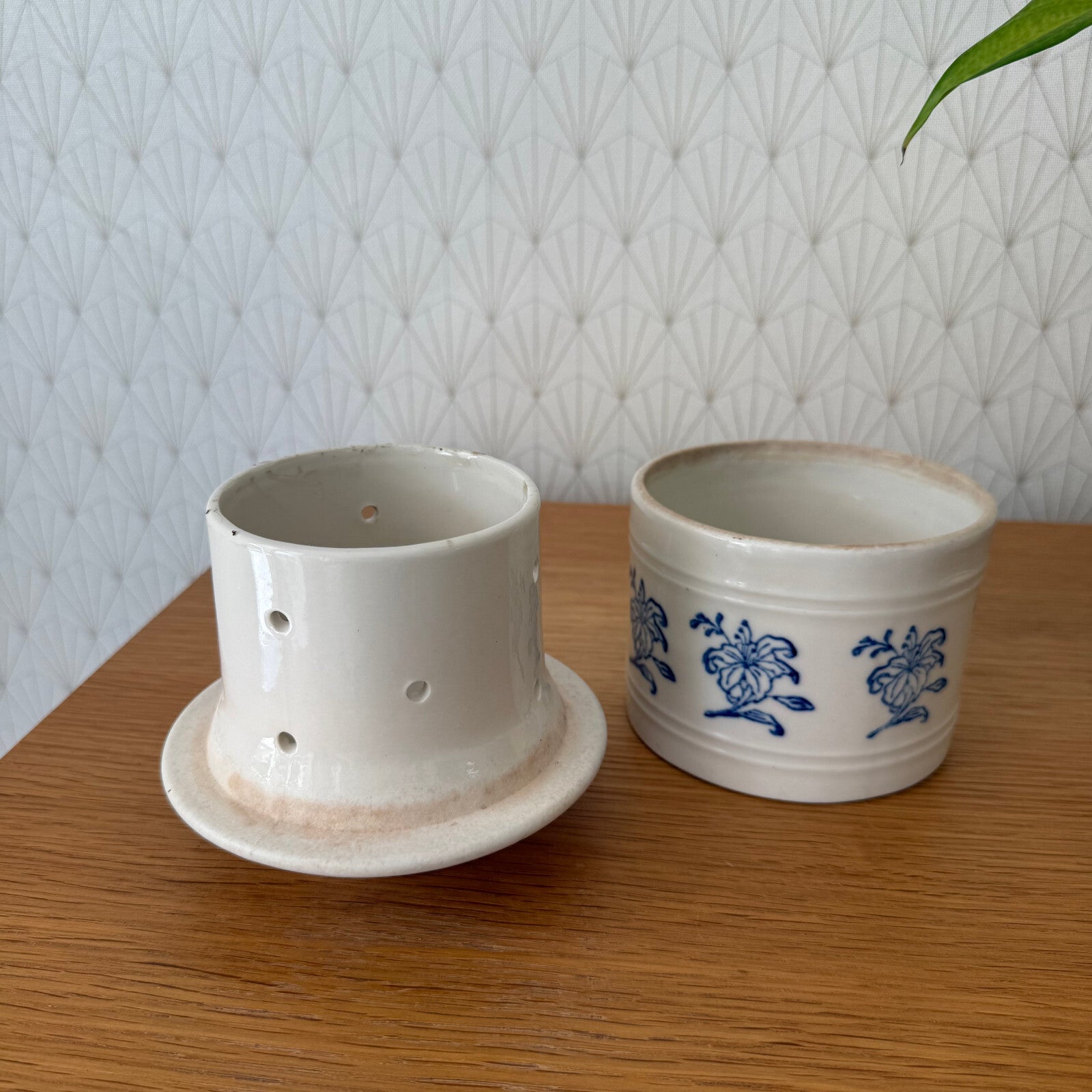 Vintage French Butter Beurre Bell White with Flowers 1206259 Butter Bell