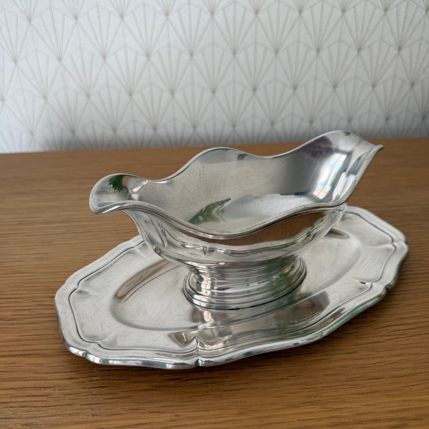 French Silverplate Gravy Boat Ercuis Vintage Sauce Boat Set 1906259 ercuis