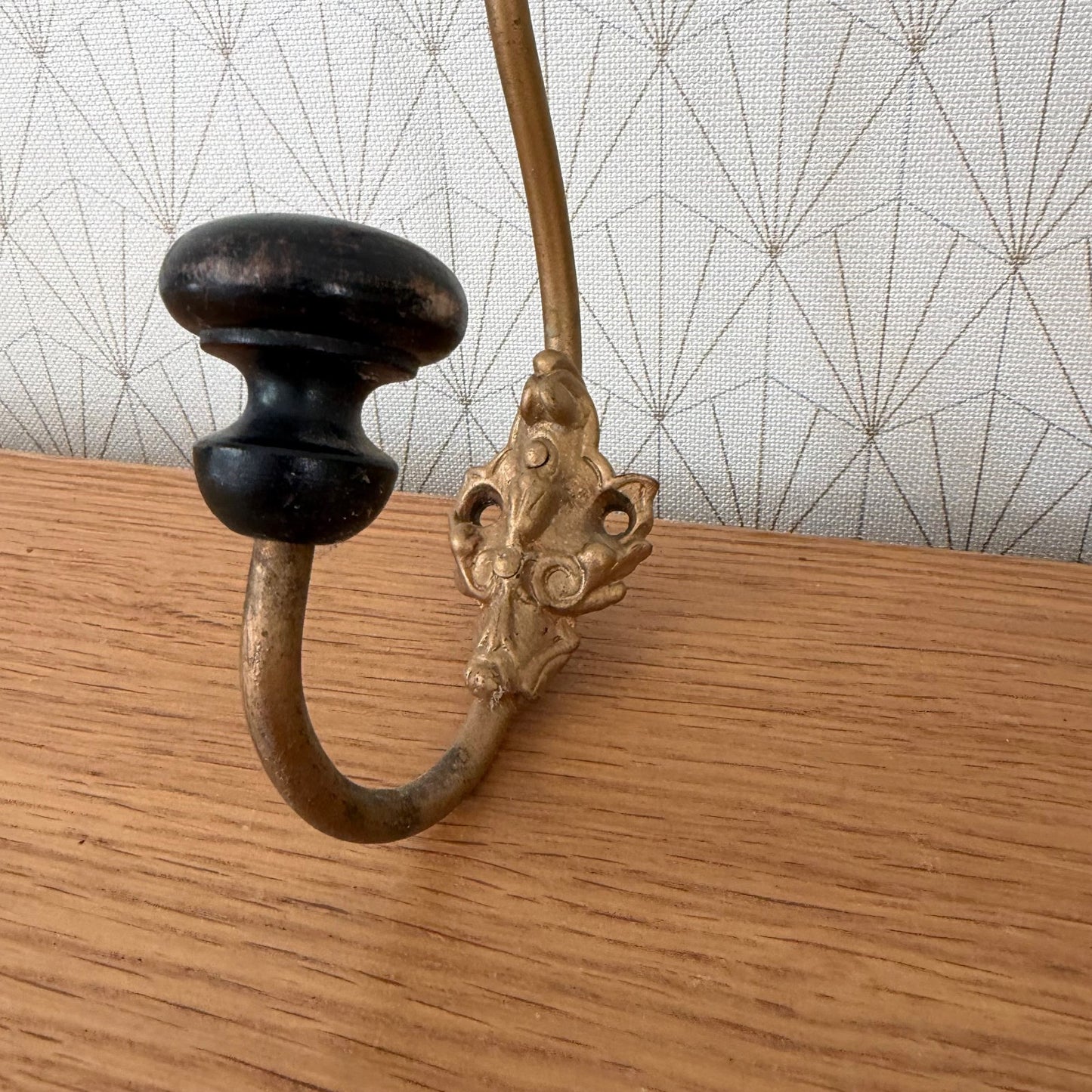 Vintage French Wall Hooks Metal Folding Coat Hat Portmanteau 0409263