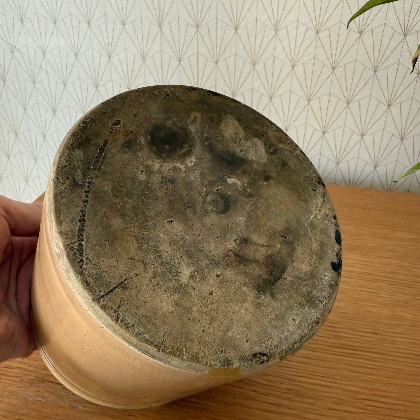 HANDMADE GLAZED YELLOW ANTIQUE FRENCH CONFIT JAM POT SMALL TERRACOTTA 2904253