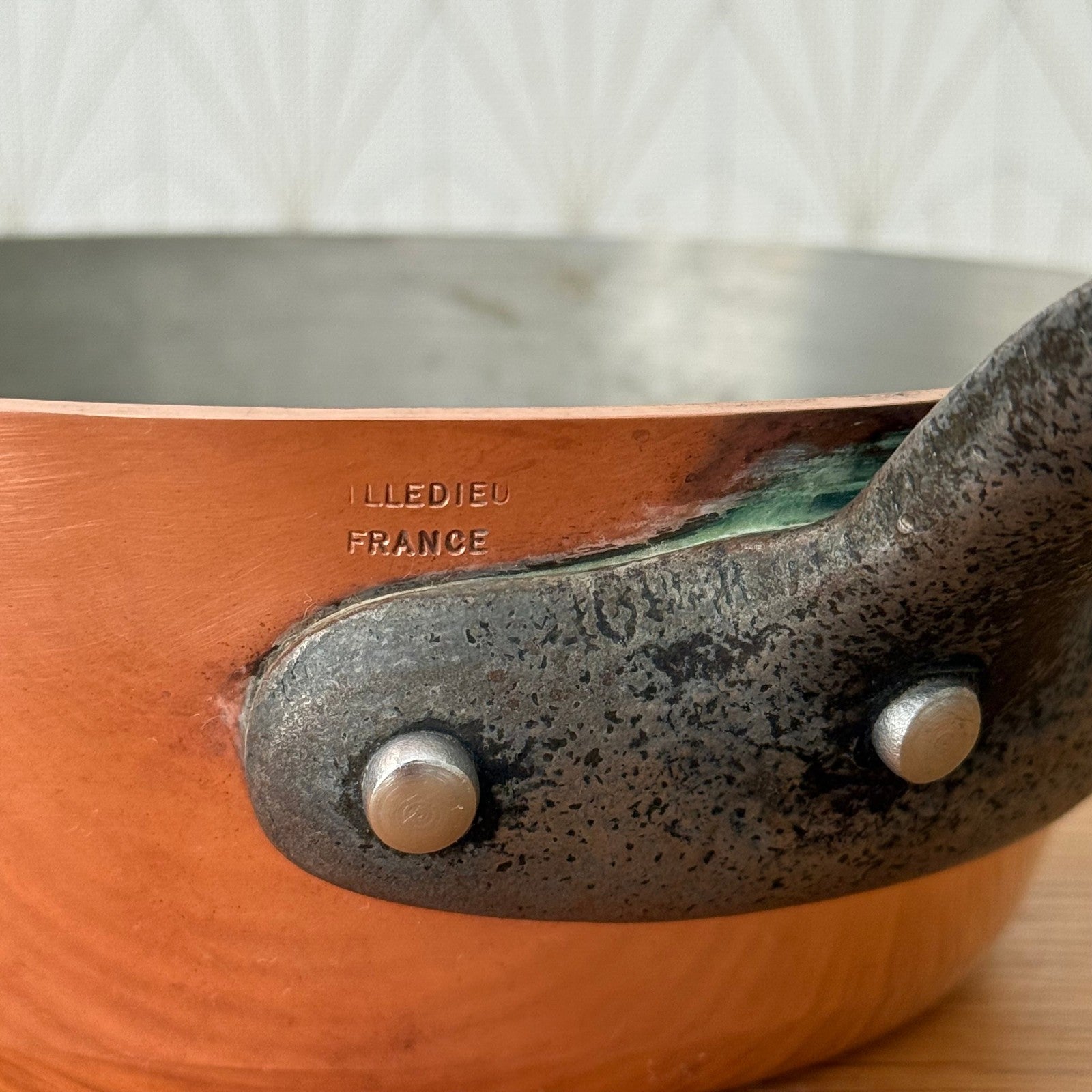 French Copper Saucepan Windsor Villedieu Cast Iron Handle Vintage 3008253 jacquotot