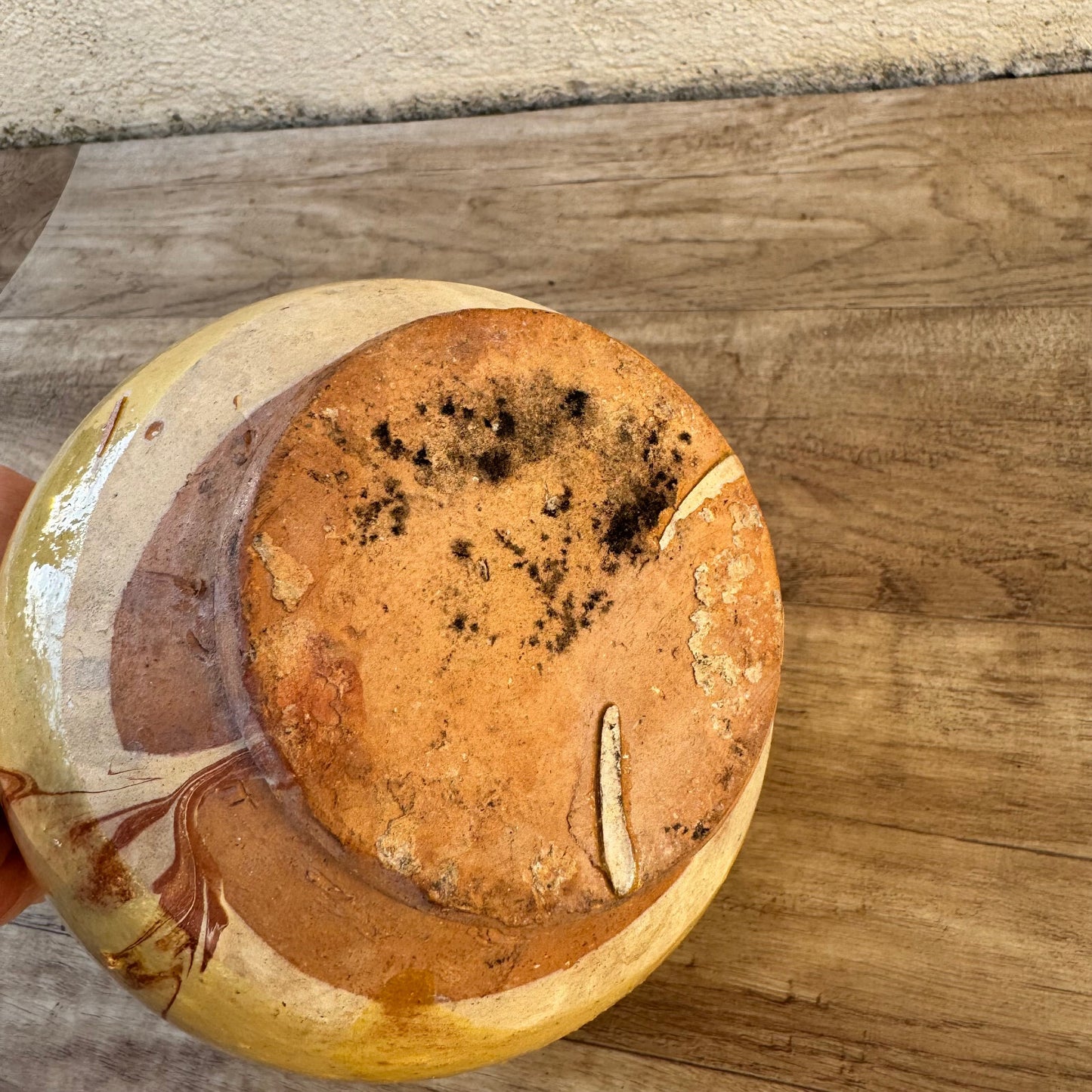 Antique French Honey Pot Terracotta Yellow Glaze Circa 1900 1202253 Unmarked